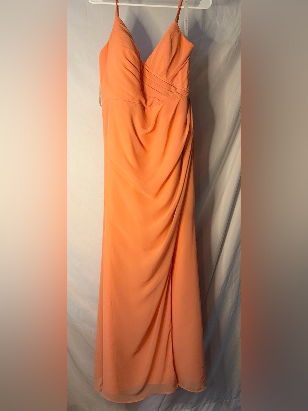Azazie Peach Spaghetti-Strap Maxi Dress